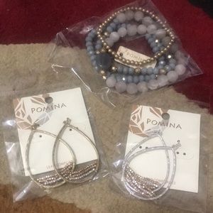 Pomina bracelet and earring bundle